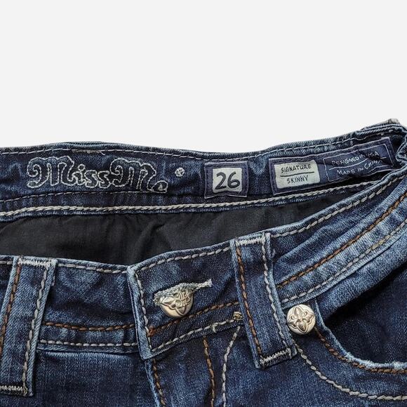 Miss me navy blue skinny Size 4/26" Y2K - Picture 2 of 5